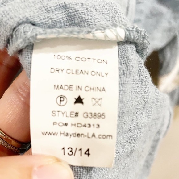 Hayden Girls Embroidered Square Neck Peasant Top Lace Detailing Size  13/14 - Picture 6 of 8